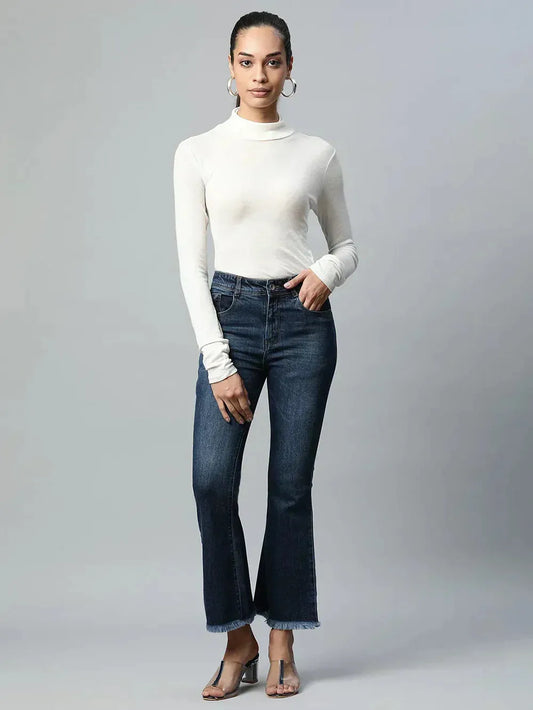 Bootcut Full Length Dark Blue Jeans