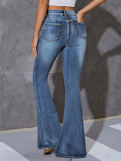 Blue Sturdy Wash Flare Bootleg Jeans