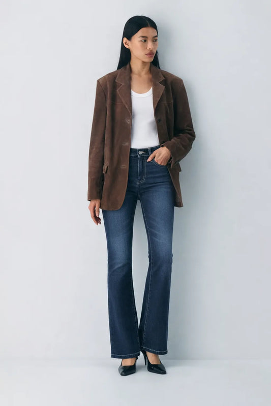 Deep Blue Full-Length Bootcut Jeans