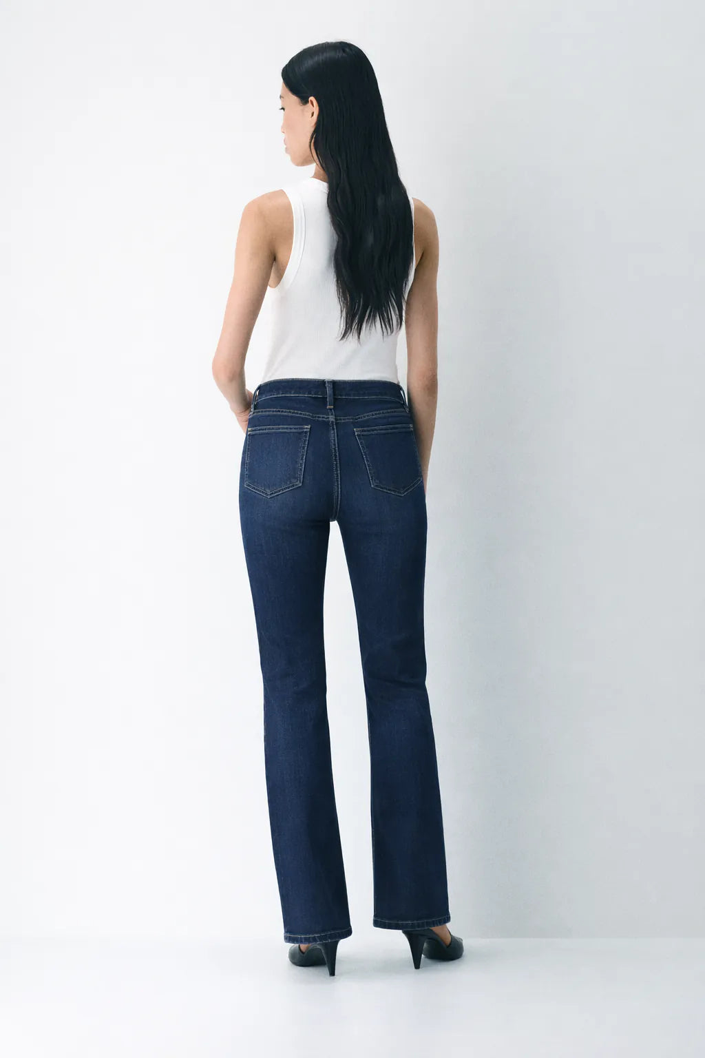 Deep Blue Full-Length Bootcut Jeans