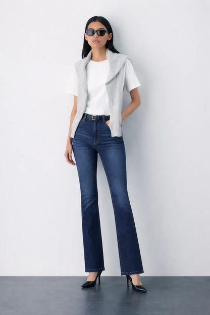 Deep Blue Full-Length Bootcut Jeans