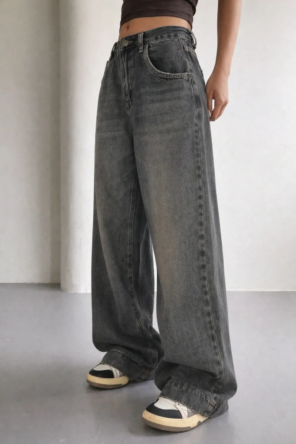 Throwback Grey Baggy Jeans