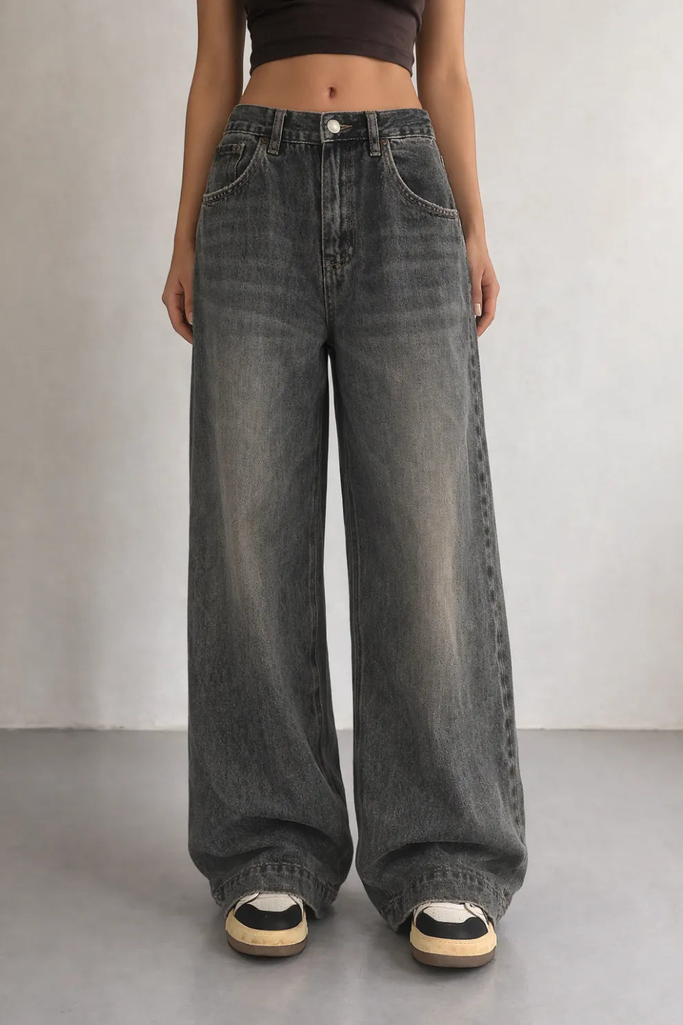 Throwback Grey Baggy Jeans