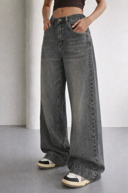 Throwback Grey Baggy Jeans