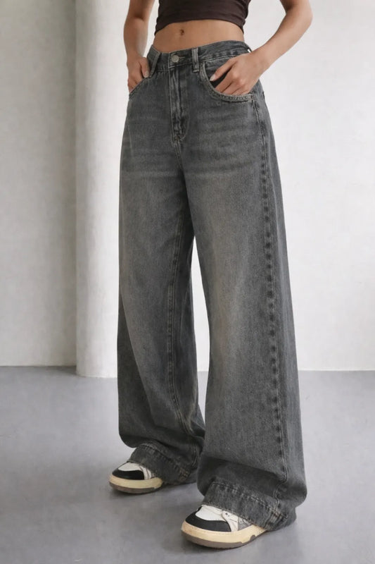 Throwback Grey Baggy Jeans