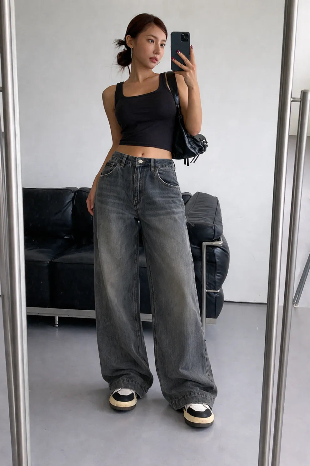 Throwback Grey Baggy Jeans