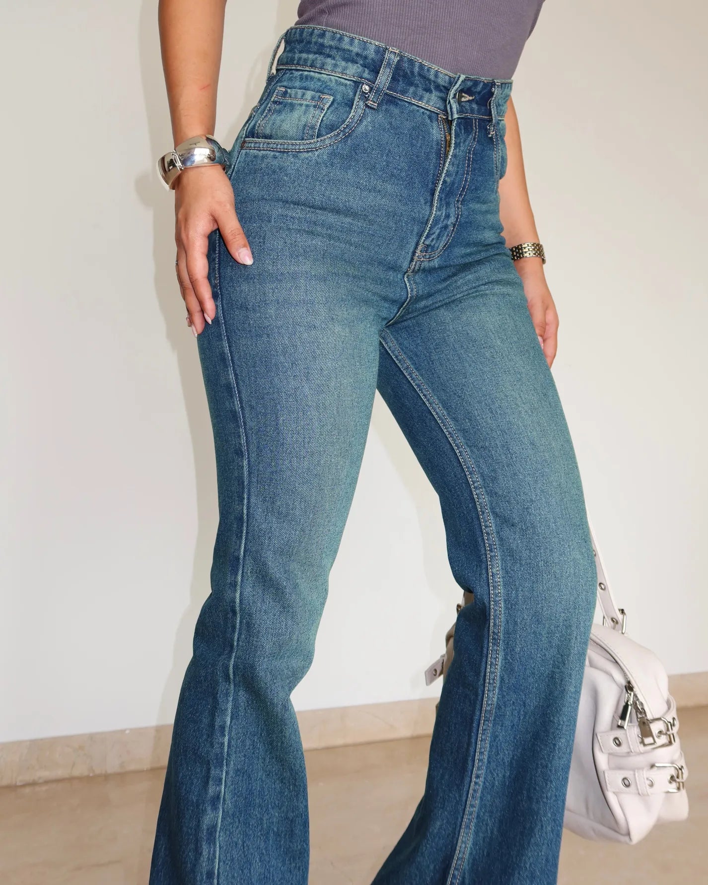 Moonlit Blue Bootcut Jeans