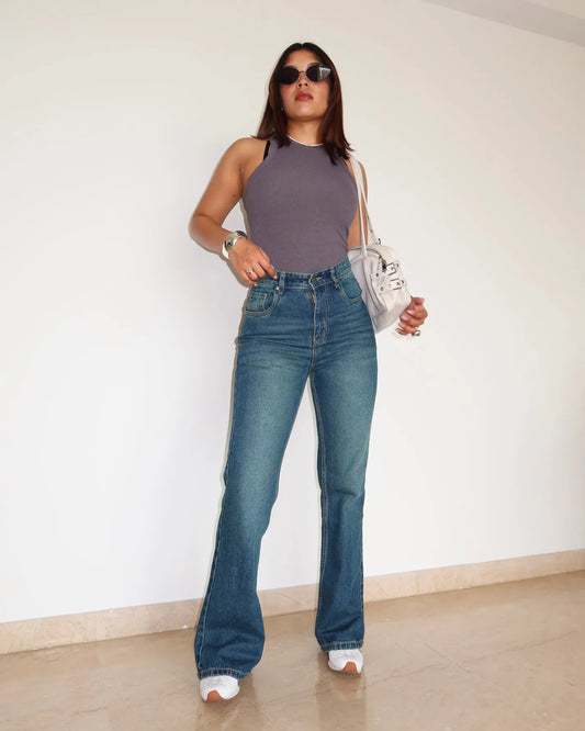 Moonlit Blue Bootcut Jeans
