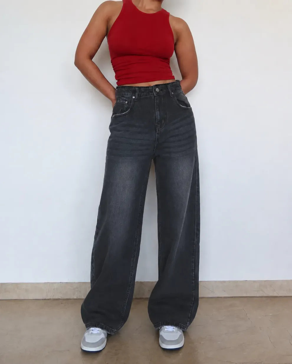 Black Casual Loose-Fit Jeans
