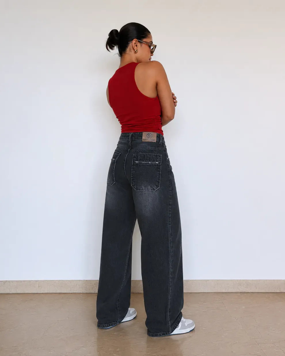 Black Casual Loose-Fit Jeans