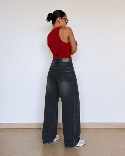 Black Casual Loose-Fit Jeans