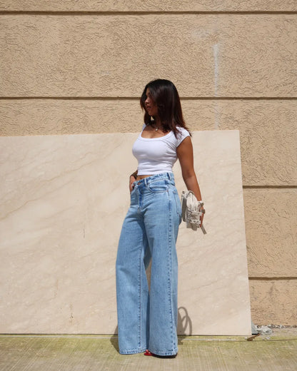 Ocean Mist Wide Jeans