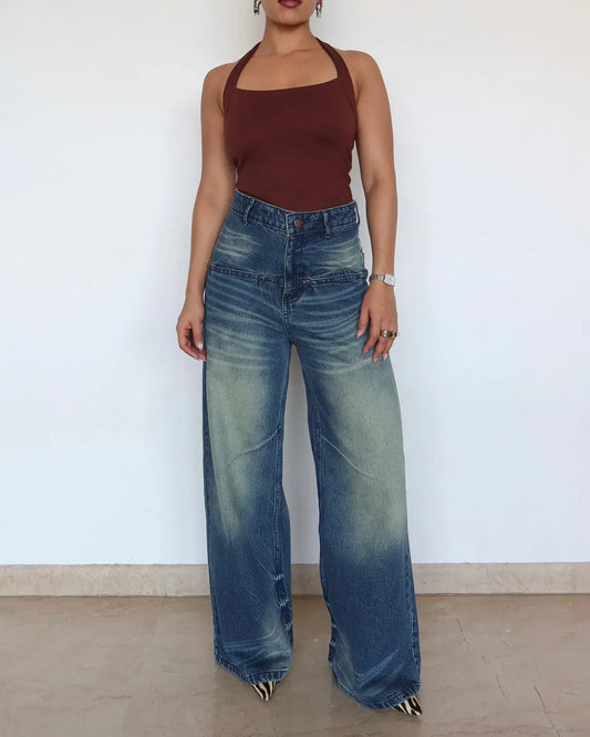 Comfort-Fit Wide-Leg Baggy Jeans