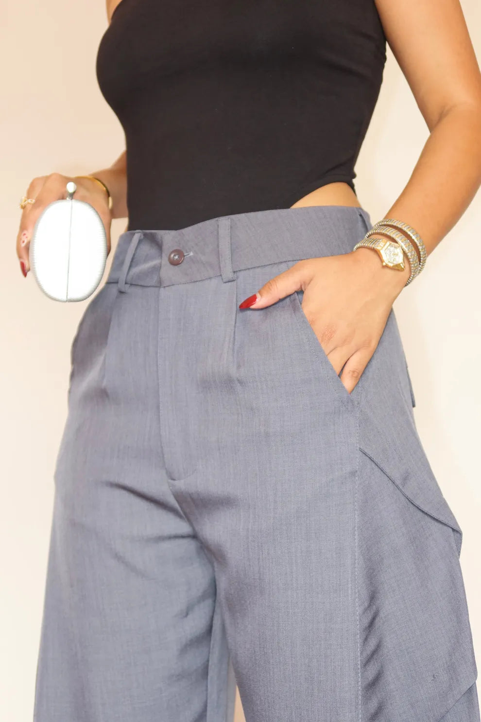 Sculpted Fold-Over Pants