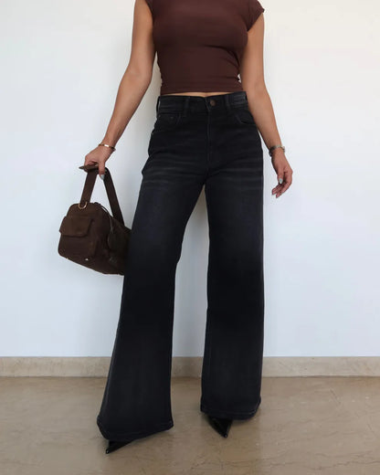 Midnight Bloom Wide Leg Jeans