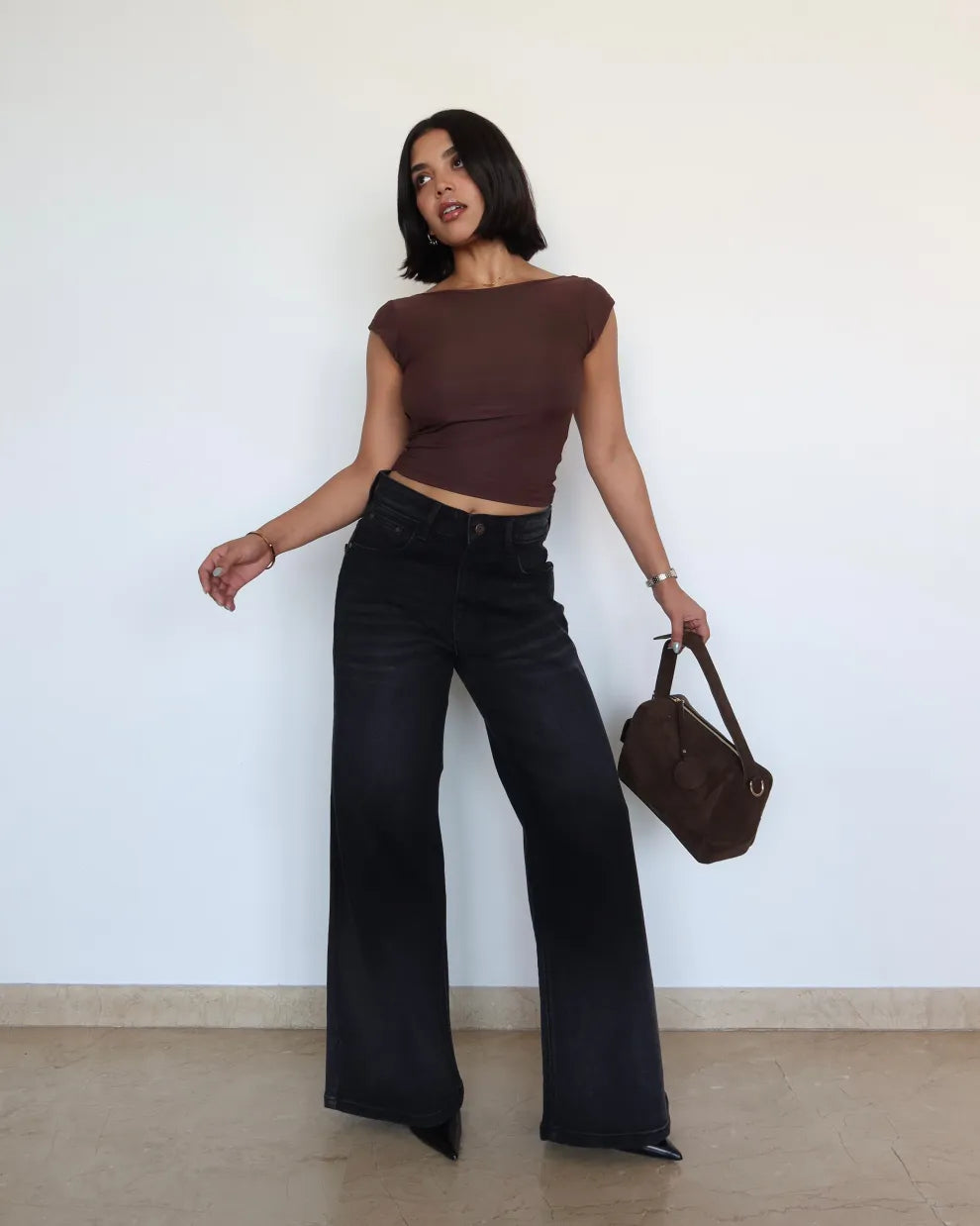 Midnight Bloom Wide Leg Jeans