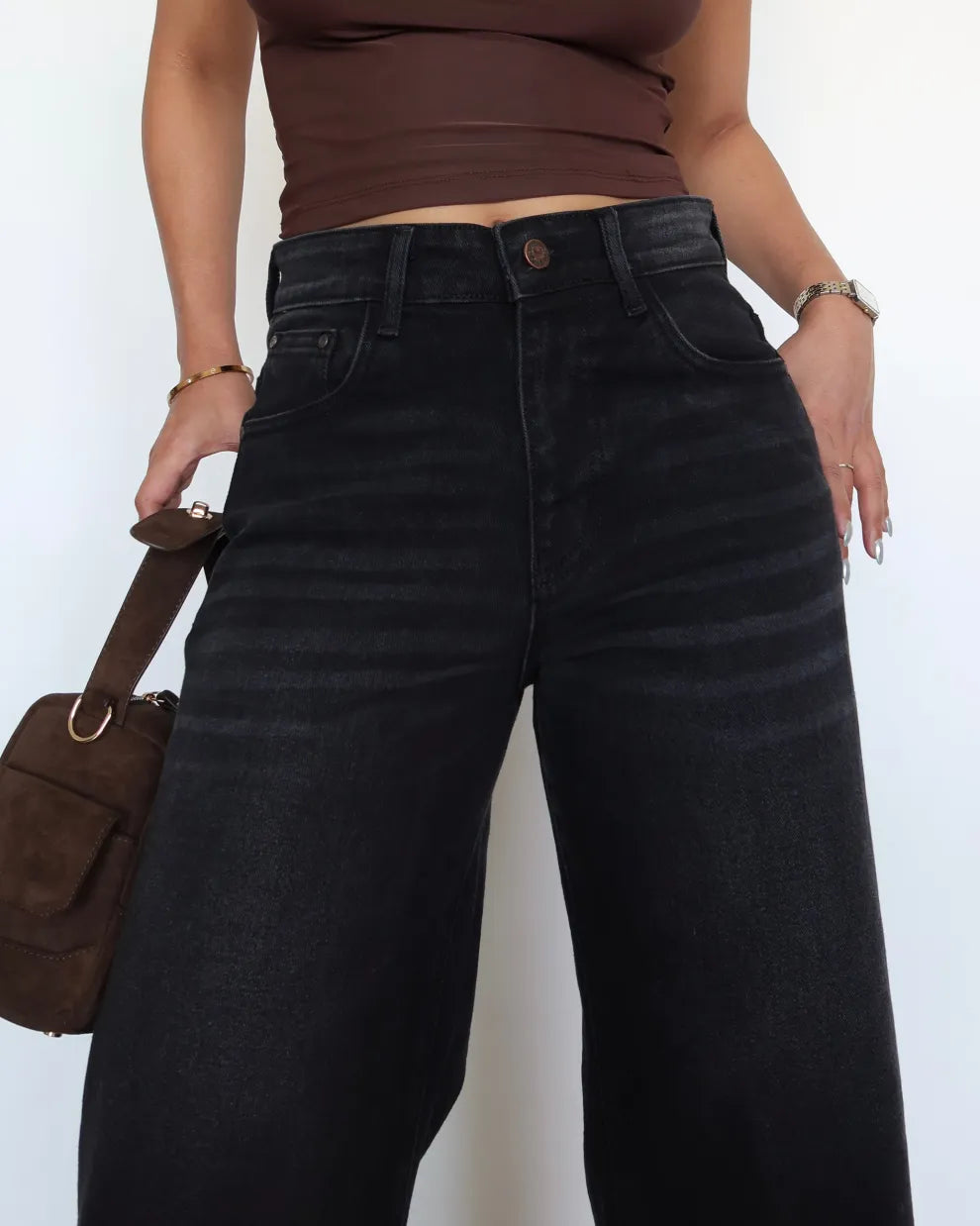 Midnight Bloom Wide Leg Jeans