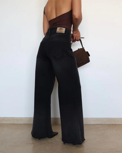 Midnight Bloom Wide Leg Jeans
