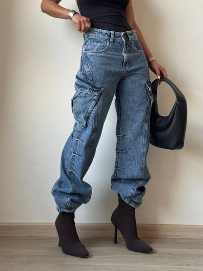 All Out Flare Cargo Unisex Jeans - trueweaver.in