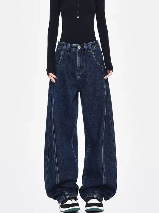 Night River Baggy Fit Jeans with Panel Detailing
