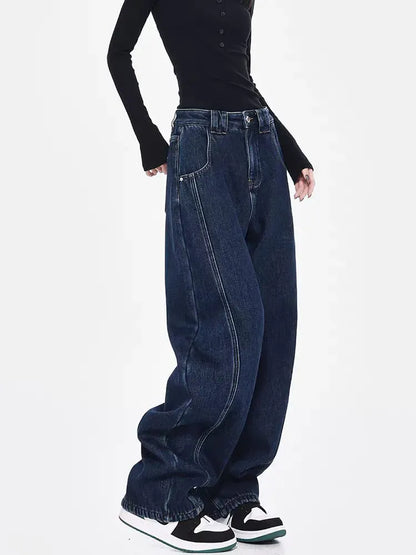 Night River Baggy Fit Jeans with Panel Detailing